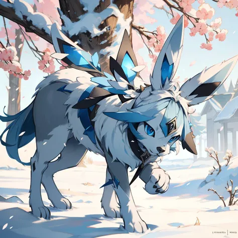 <lora:glaceon-v3-000024:0.3> glaceon,full body,snow,animal nose,no humans, tree, (masterpiece, best quality,absurdres: 1.2),, masterpiece,best quality,ultra-detailed,very detailed illustrations,extremely detailed,intricate details,highres,super complex details,extremely detailed 8k cg wallpaper, perfect hands,