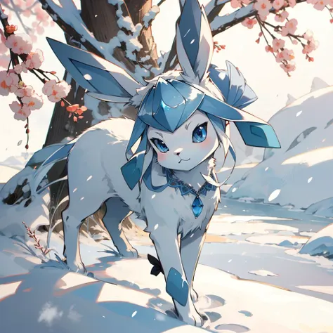 <lora:glaceon-v3-000024:0.8> glaceon,full body,snow,animal nose,no humans, tree, (masterpiece, best quality,absurdres: 1.2),, masterpiece,best quality,ultra-detailed,very detailed illustrations,extremely detailed,intricate details,highres,super complex details,extremely detailed 8k cg wallpaper, perfect hands,