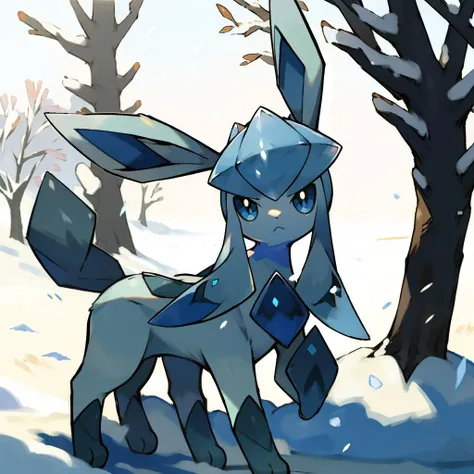 <lora:glaceon-v3-000024:1.2>glaceon,full body,snow,tree,animal nose,blue skin,pokemon \(creature\), <lora:pokemon_v3_offset:1>, (masterpiece, best quality,absurdres: 1.2),, perfect hands,