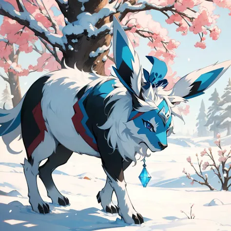 <lora:glaceon-v3-000024:0> glaceon,full body,snow,animal nose,no humans, tree, (masterpiece, best quality,absurdres: 1.2),, masterpiece,best quality,ultra-detailed,very detailed illustrations,extremely detailed,intricate details,highres,super complex details,extremely detailed 8k cg wallpaper, perfect hands,