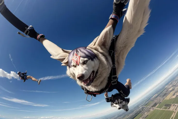 (masterpiece), (best quality), husky sky diving <lora:add_detail:1>