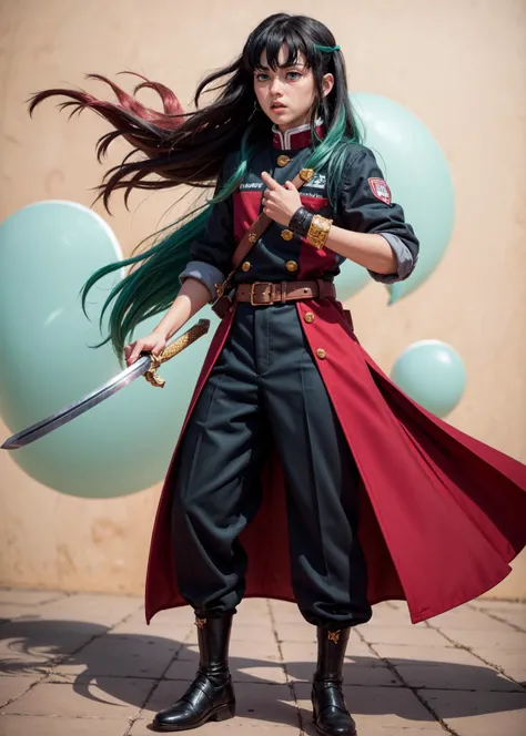(full body shot, masterpiece, best_quality, ultra-detailed, immaculate:1.3),
BREAK
<lora:MuichiroTokito:0.6> Muichiro, green eyes, 1boy, otoko no ko, solo, bangs, long hair, black hair, aqua hair, multicolored hair, male focus, angry, demon slayer uniform, coat, fighting, holding sword, sword\(weapon\)
<lora:otoko no kono:0.8>
<lora:Gloomifier_V2_TheGlow:-1>
<lora:detail_slider_v4:1>
BREAK
forest,