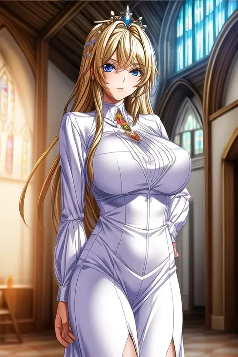 (masterpiece, Highest quality), Mature Woman,23 years old, Brown Hair, (Upper Body:1.3),(From below:1.5), (Sealed:1.4),Ass Focus,Open your mouth, Embarrassing ,blush,(Spread your legs:1.3), Dutch Angle, Browsing Caution,Sensual, Long blonde hair, Thick thighs, 8k, 4K, Highest quality, (High resolution:1.6), Cute anime face, Noise Reduction,Flaxen Hair, (Sparkling Blue Eyes, A kind smile:1.3, Kind eyes:1.3)、Young Face, Puffy nipples:1.3, Beautiful Hands、Beautiful fingers、milly_ashford, blonde hair, long hair, yellow school uniform,Code geass style,