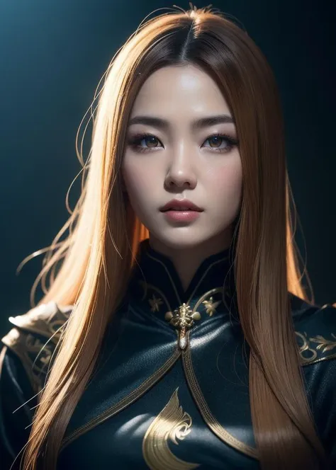 (in the dark:1.6), Hyperrealist portrait of chinese female ,fantasy art, photo realistic, dynamic lighting, waifu instagram,artstation, poster, volumetric lighting, very detailed faces, 4 k, award winning, 1girl, in the dark, deep shadow, low key,cowboy shot,(official clothing:1.4) ,long hair,white hair,