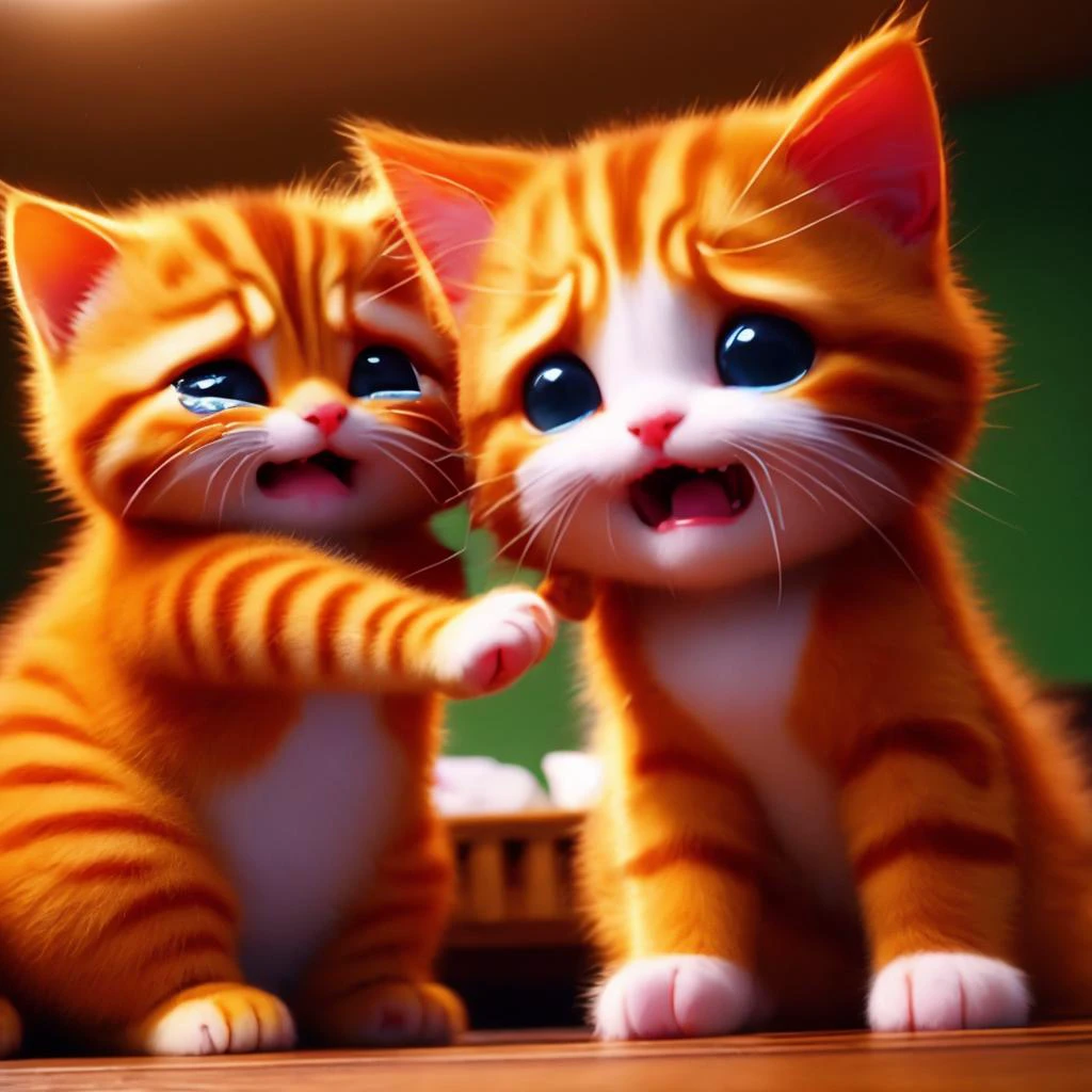 Hungry kitten is crying
