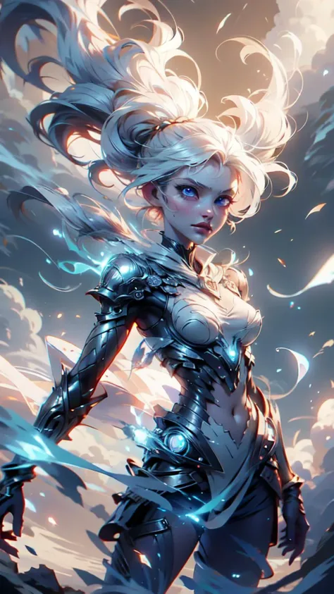 1girl, (glowing white hair), wearing a loose, thin, enchanted, white robe, flapping in the wind, floating in the air, casting a spell, wind storm <lora:TempestMagic:0.8> tempestmagic, fantasy, ethereal transparent, motionblur, <lora:attire_nakedbandage:0.8> excessive energy, tempest aura <lora:Perfect Hands:0.5>, official art, unity 8k wallpaper, ultra detailed, beautiful and aesthetic, High quality, masterpiece, best quality, <lora:040790-Y:0.7> 040790-Y, woman, medium breasts