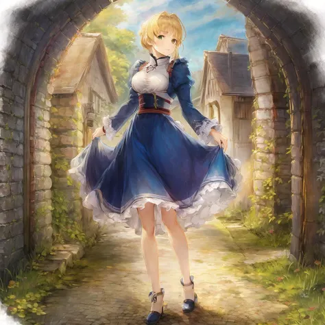 <lora:OTstyleLite16D:1>
young beautiful girl, ,(looking at viewer:1.2), (saber:1.2)