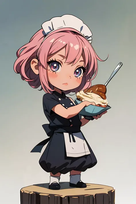 (best quality, masterpiece), 1girl, chibi, chef,