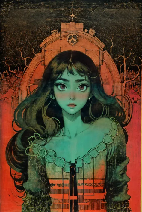 (abstract art:1.3), style of Yuko Shimizu, dark red theme, dark theme, 1girl, masterpiece, best quality, ultra high res JnTrp <lora:JnTrpA:1> and Mario Testino
