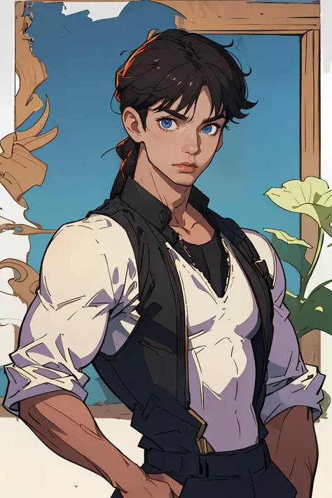 (best quality, masterpiece), 1boy, muscular, upper body,