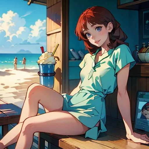 (masterpiece, best quality, realistic body, realistic pose, realistic hands, ), 2 girls, ice cream, beach.