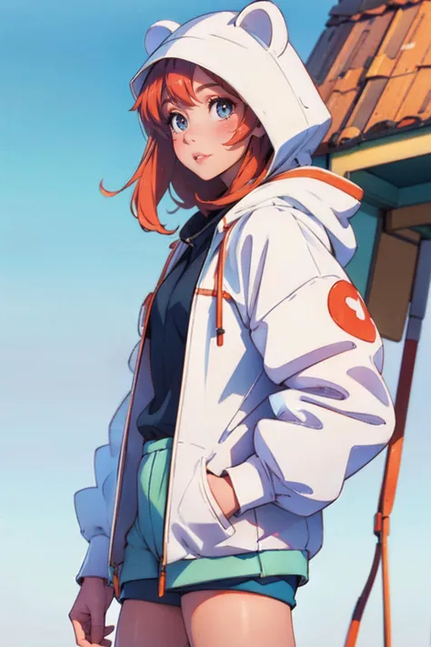 (masterpiece:1.4), (best quality:1.4), (high resolution:1.4), yuna, white bear hood, white bear outfit,