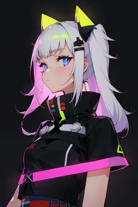 <lora:Kaguya_Luna-05:1>, masterpiece, best quality, neon trim, flat colors, simple, black light