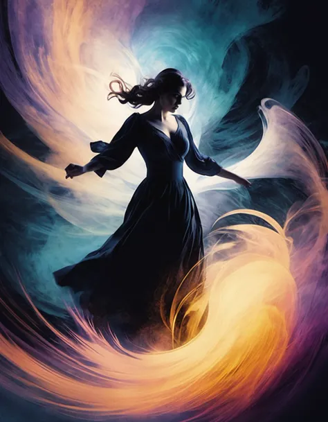 concept art <lora:CivitAI_64_ALL:0.6>, Electic Colors, Film grain, Ethereal Lighting, Thermograph, Dark Wave Art, Swirling Adobe, soft lighting, award winning, Irresistible portly Thetis, folkmancer, Action pose, Encaustic Paint, Monochrome, side light, CivitAI Fusion Style . digital artwork, illustrative, painterly, matte painting, highly detailed