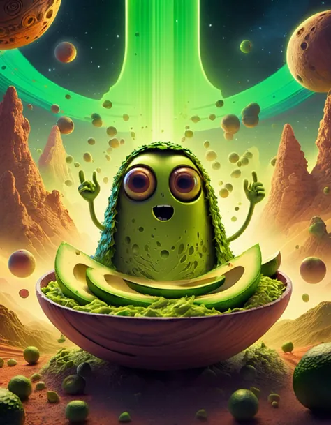 concept art <lora:CivitAI_64_ALL:0.6>, (designed by Michael Hutter:1.2) , digital art, Anxious guacamole, soft lighting, Depth of field 100mm, Interplanetary magnetic field, stylized, extremely beautiful, CivitAI Fusion Style . digital artwork, illustrative, painterly, matte painting, highly detailed