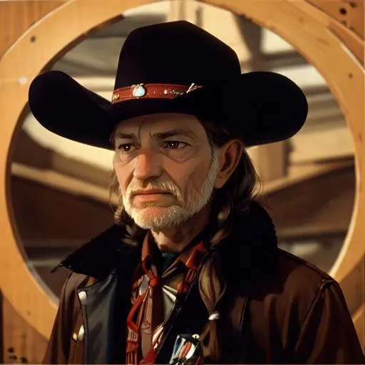 best quality, <lora:Willie:1> Willie a man with long hair as old west cowboy