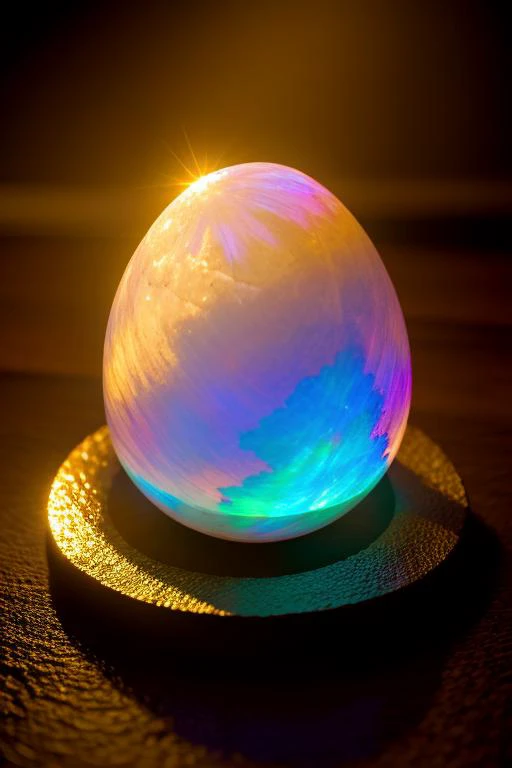 an concept art of alchemic element - Rainbow Moonstone: A milky white gem with a captivating play of iridescent colors, resembling the moon. The camera's angle frames the subject in a way that unveils its essence, unveiling secrets that lie within its form. Shadows and highlights create a harmonious symphony, revealing an extraordinary interplay of light and darkness, unveiling layers of depth that leave us captivated., on table, rim lights, digital art, focus on subject, duch angle, clsoe shot, closeup, focus on material and structure, masterpiece, ultrasharp, intricated details