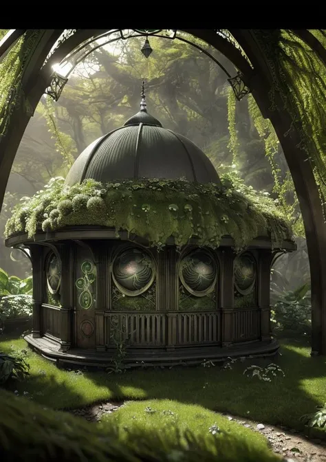 (Cinematic Photo:1.3) of (Ultrarealistic:1.3),(Grim:1.3) Masterpiece, best quality, (very detailed CG unity 8k wallpaper), (best quality), (best illustration), (best shadow), round radish hut covered with moss, octane rendering, ray tracing, very detailed,Highly Detailed,(Art Nouveau:1.3),(Fujifilm Superia:1.3),naturalism
