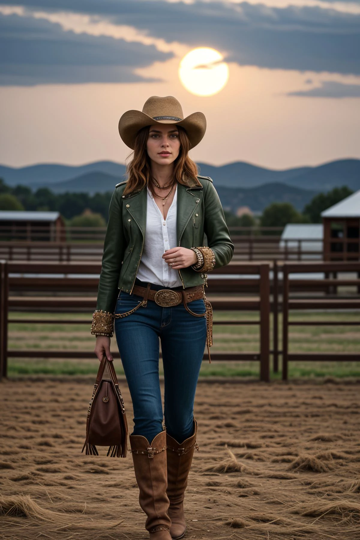 (winter season:1.2),(at dawn:1.2),<lora:LCM_LoRA_Weights_SD15:1>,<lora:detail_slider_v4:1.1>,(vivacious cowboy) old Girl, willowy build, short ginger hair, spanish, tan skin, olive green eyes, wearing cowboy hat with beaded band, Fringed leather jacket, suede pants with silver studs, leather cowboy boots with spurs, leather belt with a decorative buckle,bolo tie with a decorative slide and leather cord, set in the far west era, in Rodeo Arena, Dusty ground scattered with hay, wooden fences enclosing the perimeter, rows of bleachers for spectators, cowboy hats bobbing in the crowd, the scent of leather and livestock in the air , at night,
flower photography, capturing nature's beauty, delicate petals, vibrant colors, intricate details, showcasing botanical diversity, evoking emotions, conveying serenity, expert composition, professional lighting, immersive floral portrait, timeless elegance,(fullbody shot:1.3),(fullbody shot:1.1),(full body:1.3),(fullbody:1.3),(full body photo:1.3),(full body view:1.3),(wide shot:1.3),cinematic angle:1.1,(full body portrait:1.3),