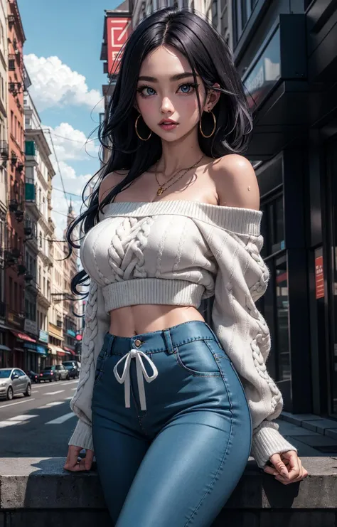 realistic, best quality, 8k uhd, dslr, soft lighting, high quality, film grain, Fujifilm XT3,
Korean K-pop idol, Gucci, casual clothes, off-shoulder sweater, sweater, ribbed legwear, sweat pants, Balenciaga, Adidas,
1girl, detailed eyes, gradient eyes, beautiful face, large breast, slim, skinny waist, city, accentuated breast, large pelvic, wide hip, narrow waist, curvy waist