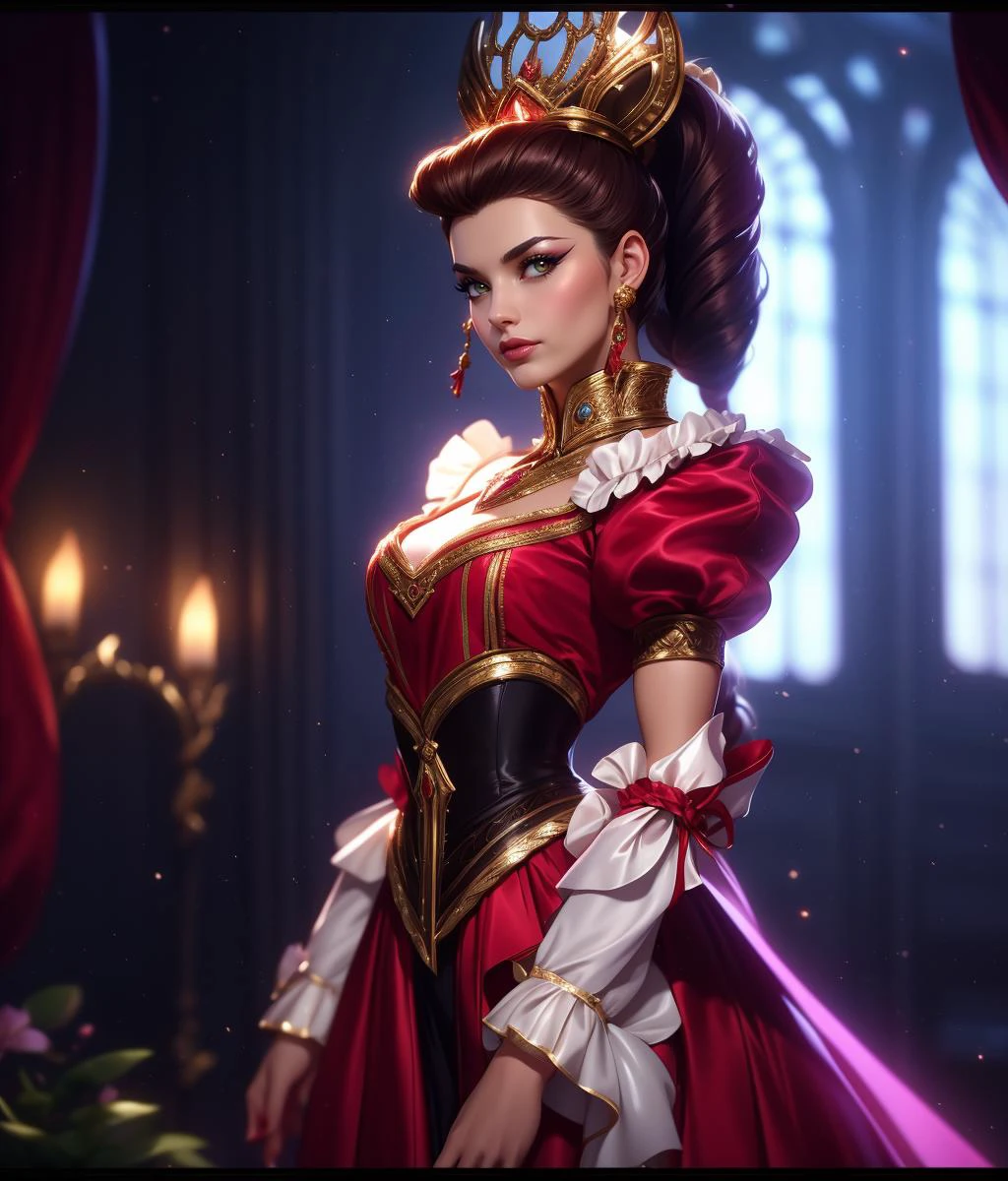 cinematic film still,beautiful photogenic age 25 woman, [Arcana|(Spirit_Blossom) ] , sharp focus, diadem, high ponytail, Radiant beauty, extravagant trim satin lace Victorian lady, brown hair, full body, frilly ribbons skirt, masterpiece, best quality, high detail, high quality, ((rich)) , (screengrab from sissi the young empress, prisoner of zenda) , dim lighting,  shallow depth of field, vignette, highly detailed, high budget, bokeh, cinemascope, moody, epic, gorgeous, film grain, grainy,  <lora:Style_lol-SplashArt2:0.5> League of Legends Splash Art, dynamic