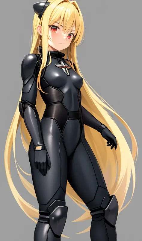 (character focus), from front, upper body,
(konjiki no yami), (chinese stealth suit), long hair, (dark red eyes), blonde hair, very long hair, hairpods, medium breasts, bangs, hair ornament, hair intakes, sidelocks,
chinese stealth suit, 1girl, solo, armor, faceless, helmet, bodysuit, science fiction, skin tight, standing, inside, simple background, flat chest, petite, wide hips,