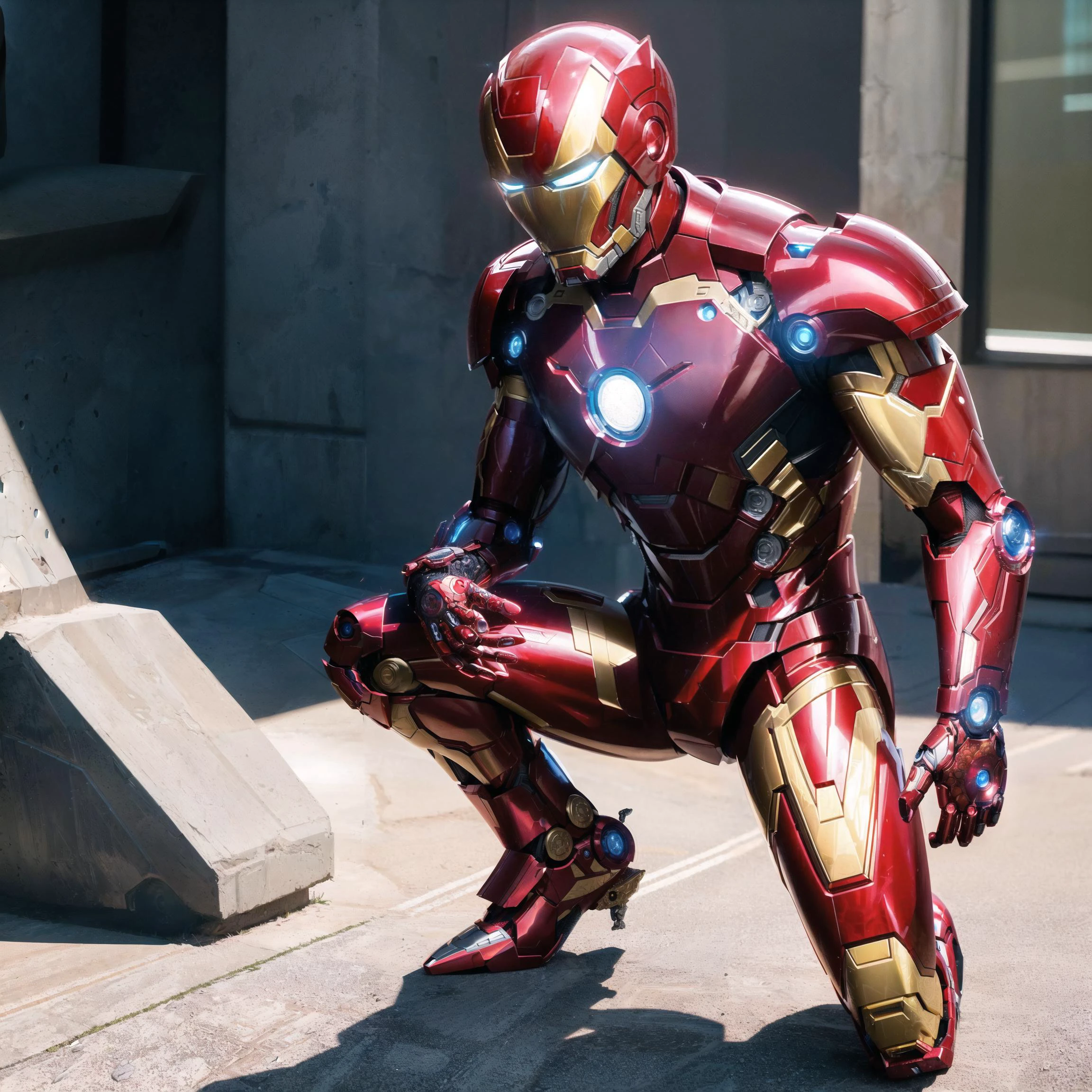 full body portrait photo of Tony Stark the Iron Man, (full body:1.3), marvel, mecha, helmet, 50mm portrait photography,
(realistic, masterpiece, best quality, ultra-detailed, intricate details, extremely detailed),
2k, 4k, 8k, dslr, photography, physically based rendering, ray-tracing, global illumination
