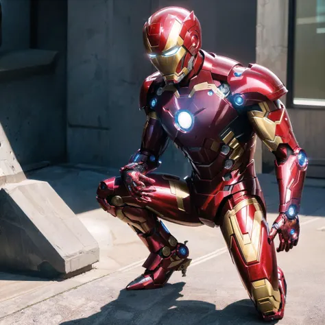 full body portrait photo of Tony Stark the Iron Man, (full body:1.3), marvel, mecha, helmet, 50mm portrait photography, 
(realistic, masterpiece, best quality, ultra-detailed, intricate details, extremely detailed),
2k, 4k, 8k, dslr, photography, physically based rendering, ray-tracing, global illumination