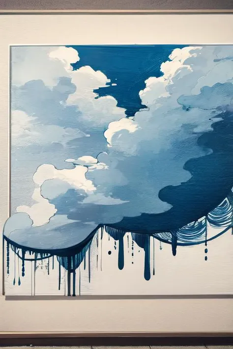Modern art, Clean empty, clouds happy, <lora:modern_art:1>