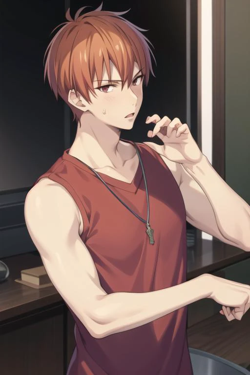 masterpiece, best quality, high quality, <lora:souma_kyou:0.70>, souma_kyou, 1boy, solo, male focus, upper body, looking at viewer, shirt