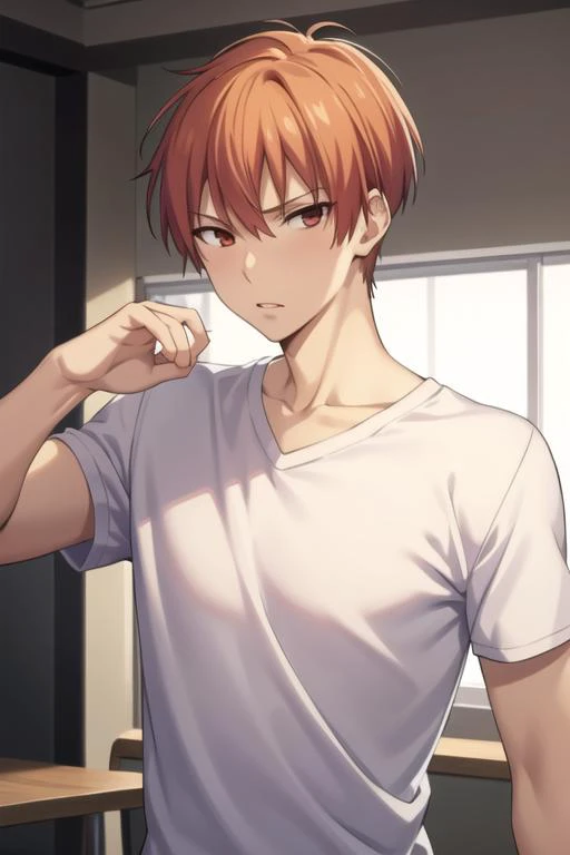 masterpiece, best quality, high quality, <lora:souma_kyou:0.70>, souma_kyou, 1boy, solo, male focus, upper body, looking at viewer, shirt