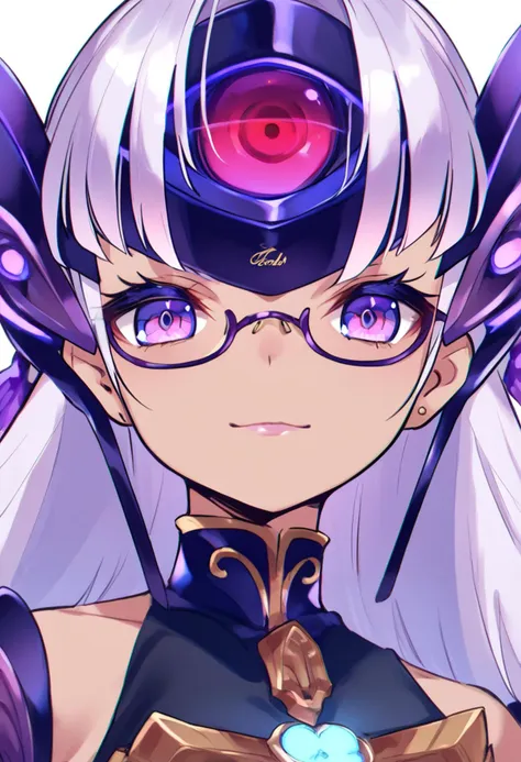 (score_9:0.9),score_8_up,score_7_up,anime style,rating_safe,(zPDXL),<lora:XB2 t-elos re ponyXL v1:0.83>,forehead protector, purple outfit, forehead protector, 1girl, solo, looking at viewer, transparent background