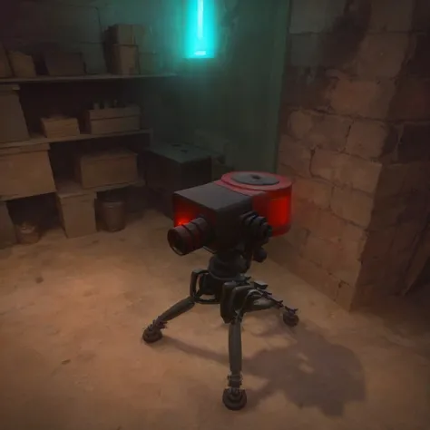 (masterpiece,best quality, high resolution:1.2), <lora:tf2_redsentry-10:0.8>, finest redsentry, extremely detailed, high quality, made out of finest material,dynamic lighting, bioluminescence,