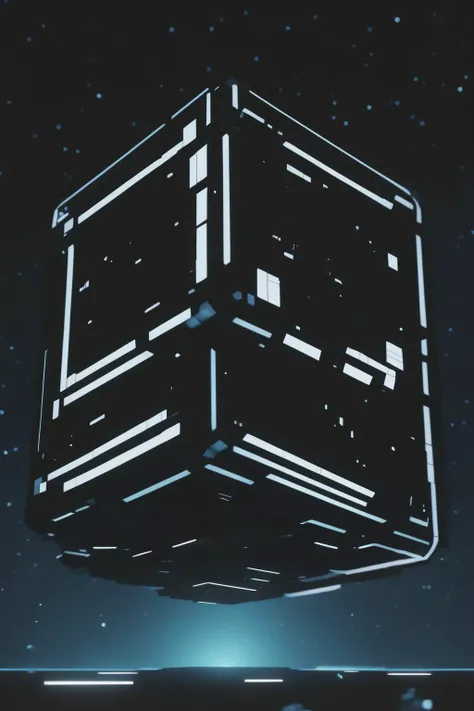 <lora:Levitating Cube:1>Levitating Cube - a computer screen shot of a space station in the middle of the night