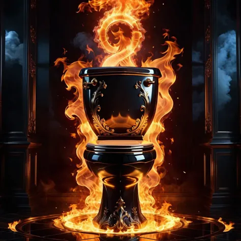 Gothic style 4k high detailed photograph,of (Masterpiece, high quality, best quality, official art, beauty and aesthetics:1.2),(fire element:1.1), composed of fire elements,a toilet made of fire ,<lora:xl-shanbailing-1003fire:1> . Dark, mysterious, haunting, dramatic, ornate, detailed