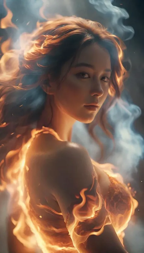 (fire element:1.1),composed of fire elements,(1girl:1.2),<lora:xl-shanbailing-1003fire-000010:0.7>,burning,fire,(molten rock),flame print,flame skin,fiery hair,smoke,cloud,cleavage,big breasts,a girl wrapped in flames soaring flames radiating sparks,the burning hand,
grainy,photograph fprompt),50mm . cinematic 4k epicdetailed 4k epic detailed photograph shot on kodakdetailed cinematic hbo dark moody,35mm photo,grainy,vignette,vintage,Kodachrome,highly detailed,