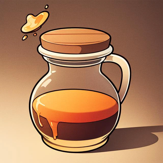 icon of jar with honey, magical, wooden cap, dark background, gradient background
(masterpiece)