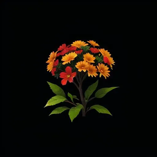 no humans, bush, flowers, very detailed, realistic, simple background, black background <lora:asset_sxz-concept:0.8>