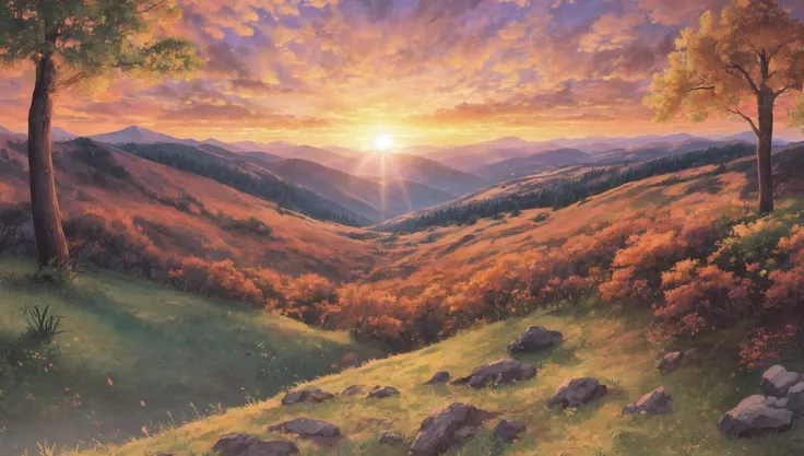 ((masterpiece:1.4,best quality)), cloud, outdoors, forest, (mountains), autumn glade, scenery, sky,
(sunset:1.4), sunbeam, high detail, abundant, 8k, green,tree, high detail, wallpaper,
<lora:forest:1>