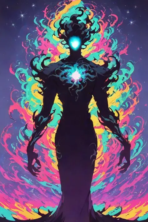 vaporwave style ethereal fantasy concept art of zPDXLxxx,score_9,score_8_up,score_7_up,score_6_up,score_5_up,score_4_up,rating_explicit,<lora:Turbo_XL:1>,<lora:NoctAbstractConcept:0.7>,abstract,colorful,abstract background,particles,jean grey,glowing eyes,floating hair,surging energy,fireworks,<lora:Shadow_Style_for_Pony:1>,black silhouette,shadow, . magnificent, celestial, ethereal, painterly, epic, majestic, magical, fantasy art, cover art, dreamy . retro, neon, pixelated, nostalgic
