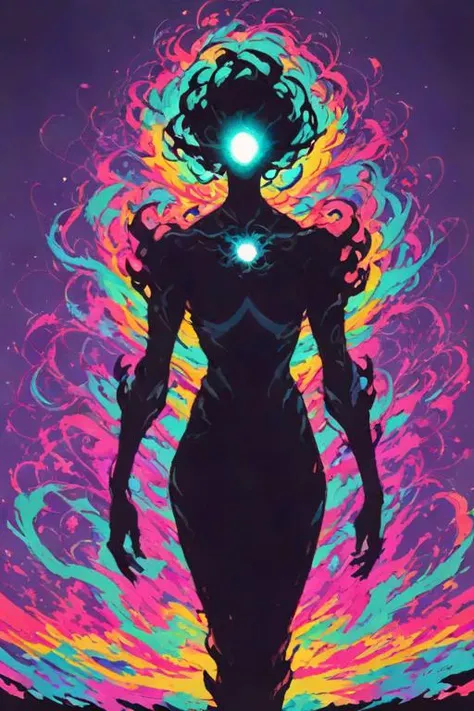 vaporwave style ethereal fantasy concept art of zPDXLxxx,score_9,score_8_up,score_7_up,score_6_up,score_5_up,score_4_up,rating_explicit,<lora:Turbo_XL:1>,<lora:NoctAbstractConcept:0.7>,abstract,colorful,abstract background,particles,jean grey,glowing eyes,floating hair,surging energy,fireworks,<lora:Shadow_Style_for_Pony:1>,black silhouette,shadow, . magnificent, celestial, ethereal, painterly, epic, majestic, magical, fantasy art, cover art, dreamy . retro, neon, pixelated, nostalgic