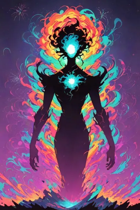 vaporwave style ethereal fantasy concept art of zPDXLxxx,score_9,score_8_up,score_7_up,score_6_up,score_5_up,score_4_up,rating_explicit,<lora:Turbo_XL:1>,<lora:NoctAbstractConcept:0.7>,abstract,colorful,abstract background,particles,jean grey,glowing eyes,floating hair,surging energy,fireworks,<lora:Shadow_Style_for_Pony:1>,black silhouette,shadow, . magnificent, celestial, ethereal, painterly, epic, majestic, magical, fantasy art, cover art, dreamy . retro, neon, pixelated, nostalgic