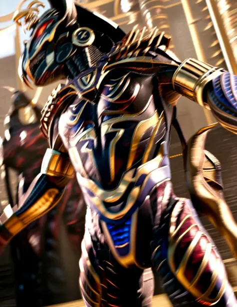 score_9, score_8_up, score_7_up,
<lora:Set_(Gods_of_Egypt)_(SDXL)_(AD):1> Set, Gods of Egypt, muscular, robot, mecha, sleek metal body, glowing red eyes, enhanced body,
8K, In'ei, perfect depth of field, chiaroscuro, volumetric lighting, clear_eyes, crisp details, cinematic lighting, cinematic masterpiece,
dynamic action pose, detailed background, photographic realism, masterclass 8K Uneal 5 CGI render, evil, villain, fight, damaged temple, golden light, perfect proportions, perfect hands,
BREAK zPDXL,