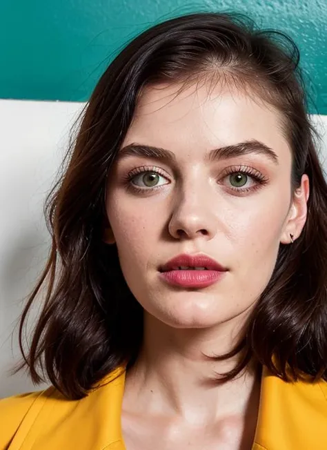 close up portrait of sks woman , by Flora Borsi, style by Flora Borsi, bold, bright colours, ((Flora Borsi)), by Andreas Gursky, <lora:lora-small-lucy-hale-v1:1>
