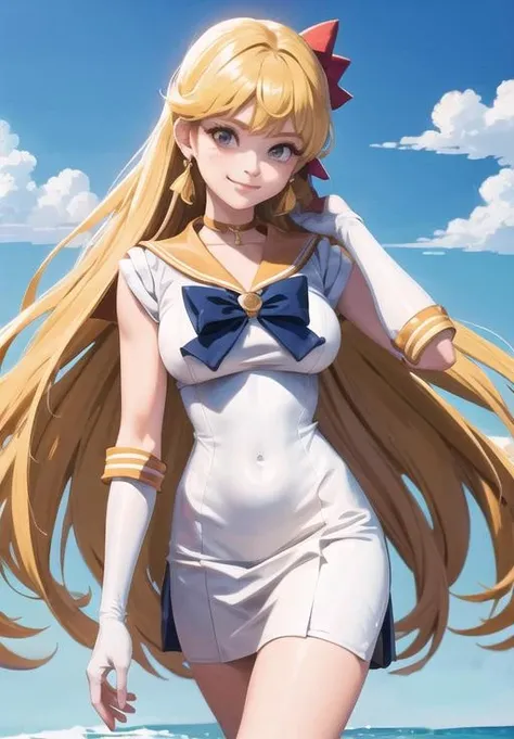 <lora:sailor_venus:0.8>, sailor_venus, smirk,, (masterpiece, best quality, detailed:1.3)