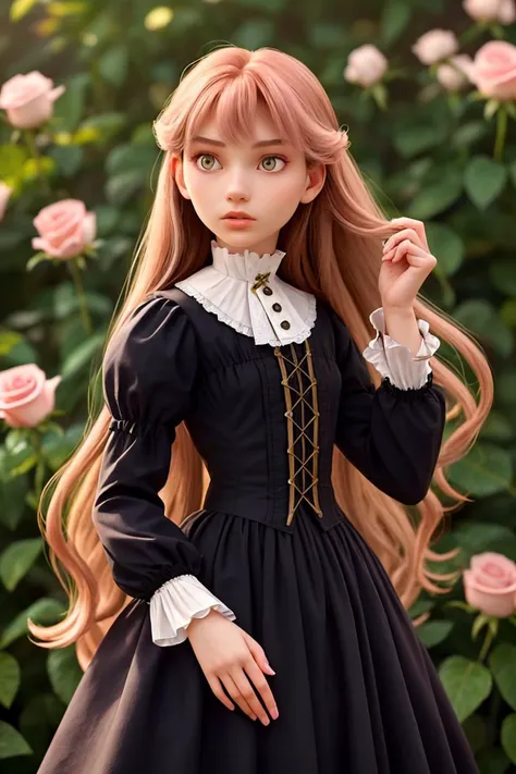 upper body photo of AlexandraLenarchyk <lora:AlexandraLenarchyk_v1:.9>, focus on face, wearing victorian clothing , her light rose hair is styled as Straight and Sleek,