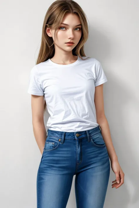 (medium shot:1.4), <lora:AlexandraLenarchyk_v1:.9> AlexandraLenarchyk wearing a t-shirt and jeans