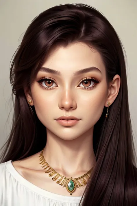 (trompe-l'oeil style, illusion, realistic, highly detailed:1.15), <lora:AlexandraLenarchyk_v1:.9> AlexandraLenarchyk, focus on eyes, close up on face, wearing jewelry, dark plum hair styled sleek straight hair,