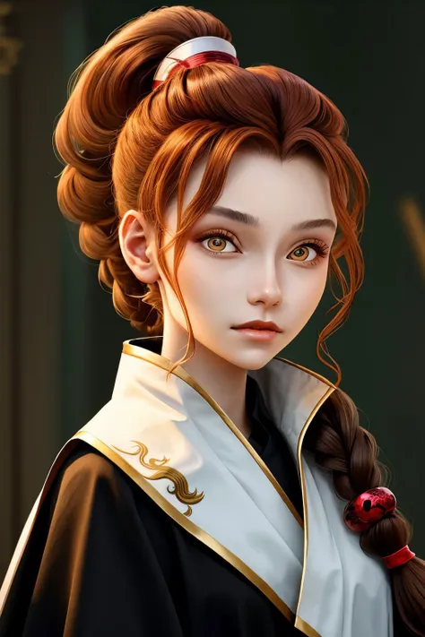 (eye level, headshot:1.2) headshot <lora:AlexandraLenarchyk_v1:.9> AlexandraLenarchyk, smiling, from behind,4:: she is wearing Midriff sarashi, her hair is styled as Straight Braided Ponytail, BREAK she is (in the granny flat:1.1), silhouetted against the light, shot on (RED:.6) camera ,(Ilford HP5 Plus:1.6) ,overexposed,