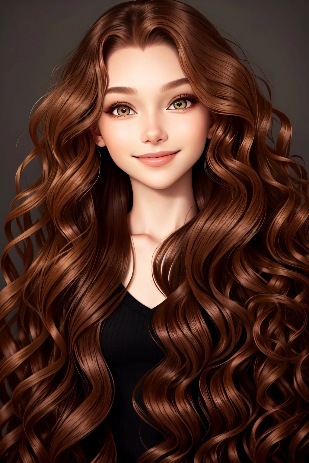 <lora:AlexandraLenarchyk_v1:.9> AlexandraLenarchyk, focus on eyes, close up on face, huge smile, dark mahogany hair styled mermaid waves hair